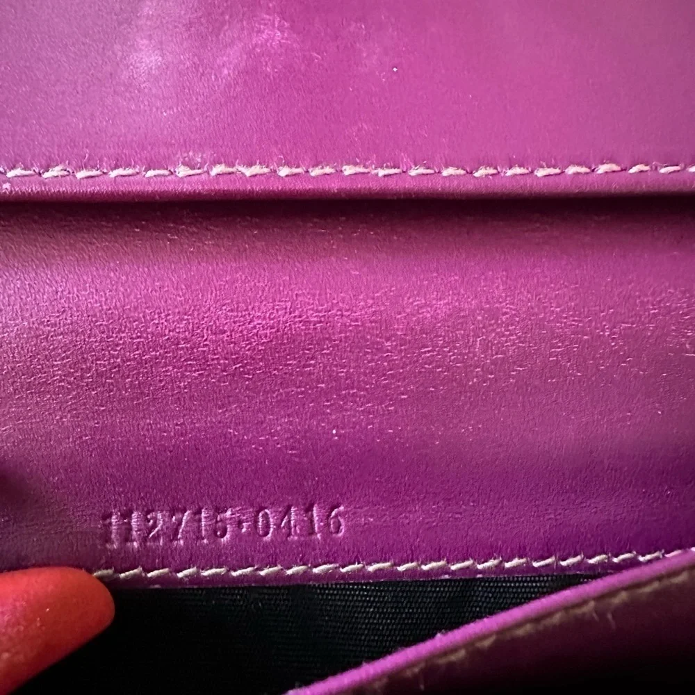 Authentic PURPLE LEATHER GUCCISMA LONG WALLET - Picture 7 of 14